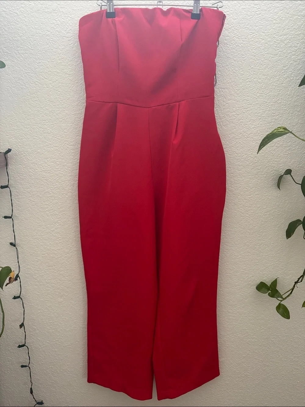 Strapless Red Jumpsuit - Women